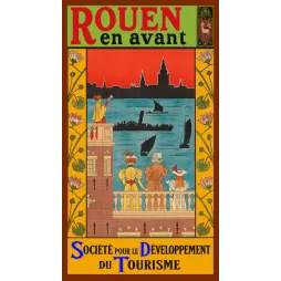 Rouen Tourisme Seine affiche – Publicité vintage