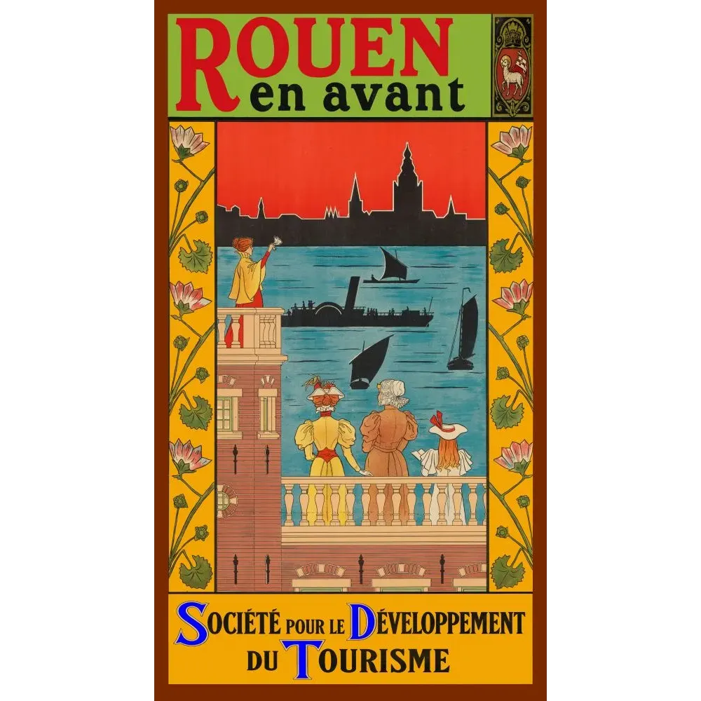 Rouen Tourisme Seine affiche – Publicité vintage Rouen Tourisme Seine affiche – Publicité vintage