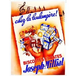 Biscottes Pâtes Joseph Milliat Lyon boulangère – Publicité vintage