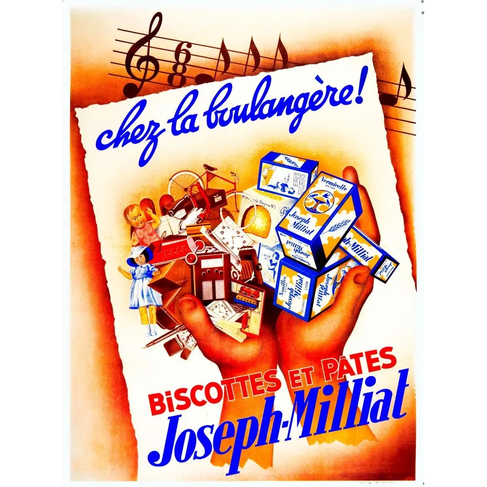 Biscottes Pâtes Joseph Milliat Lyon boulangère – Publicité vintage Biscottes Pâtes Joseph Milliat Lyon boulangère – Publicité vintage