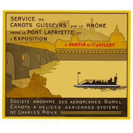 Canots Glisseurs Rhône Lyon Borel Charles Roux – Publicité vintage