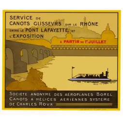 Canots Glisseurs Rhône Lyon Borel Charles Roux – Publicité vintage