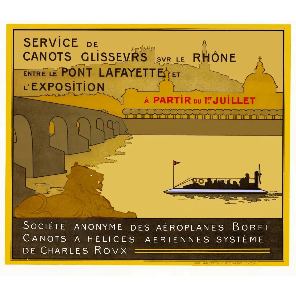 Canots Glisseurs Rhône Lyon Borel Charles Roux – Publicité vintage Canots Glisseurs Rhône Lyon Borel Charles Roux – Publicité vintage