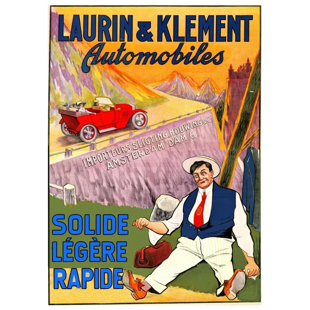 Automobiles Laurin Klement Amsterdam Sligting – Publicité vintage Automobiles Laurin Klement Amsterdam Sligting – Publicité vintage