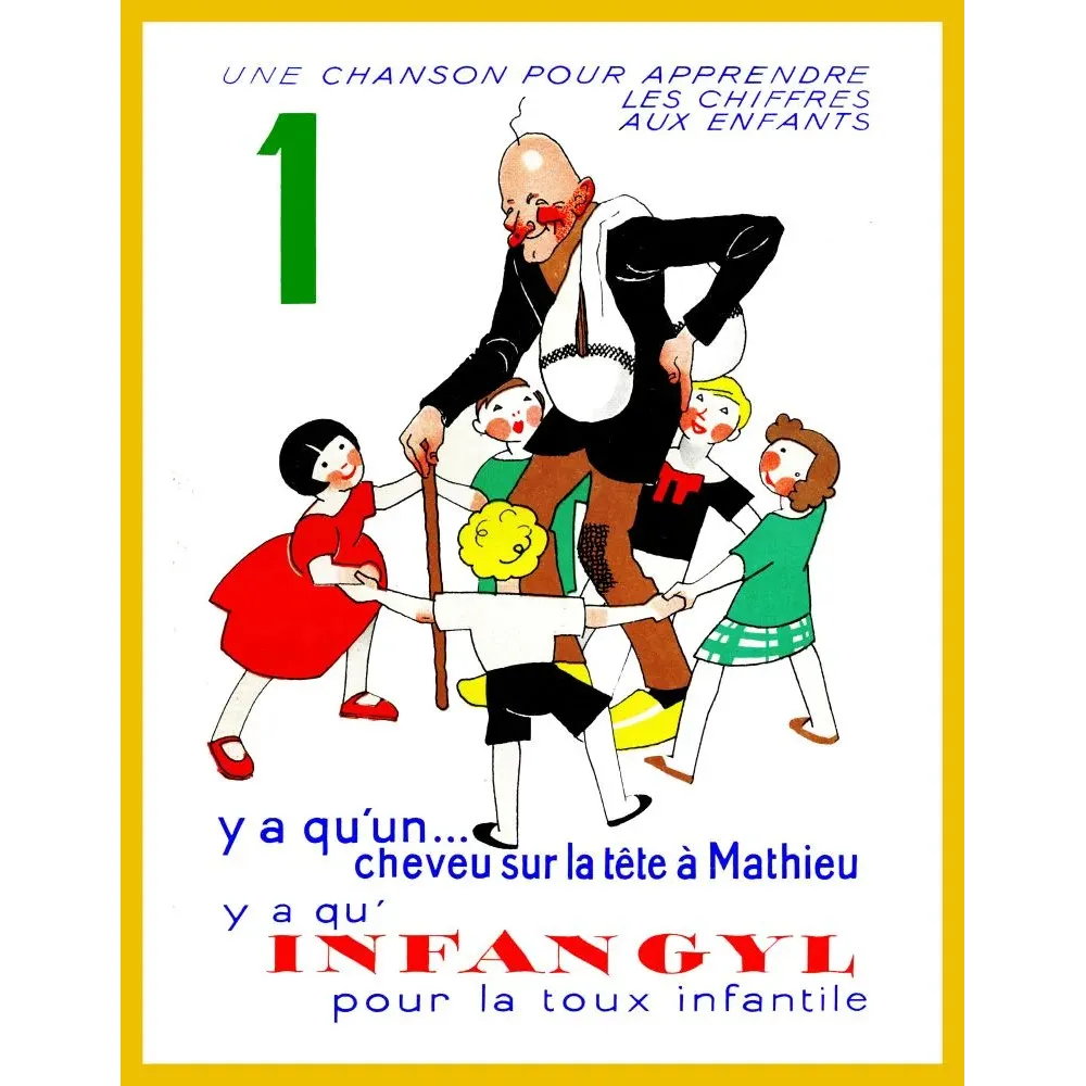 Infangyl Toux Infantile Chanson Chiffres - Publicité vintage Infangyl Toux Infantile Chanson Chiffres - Publicité vintage