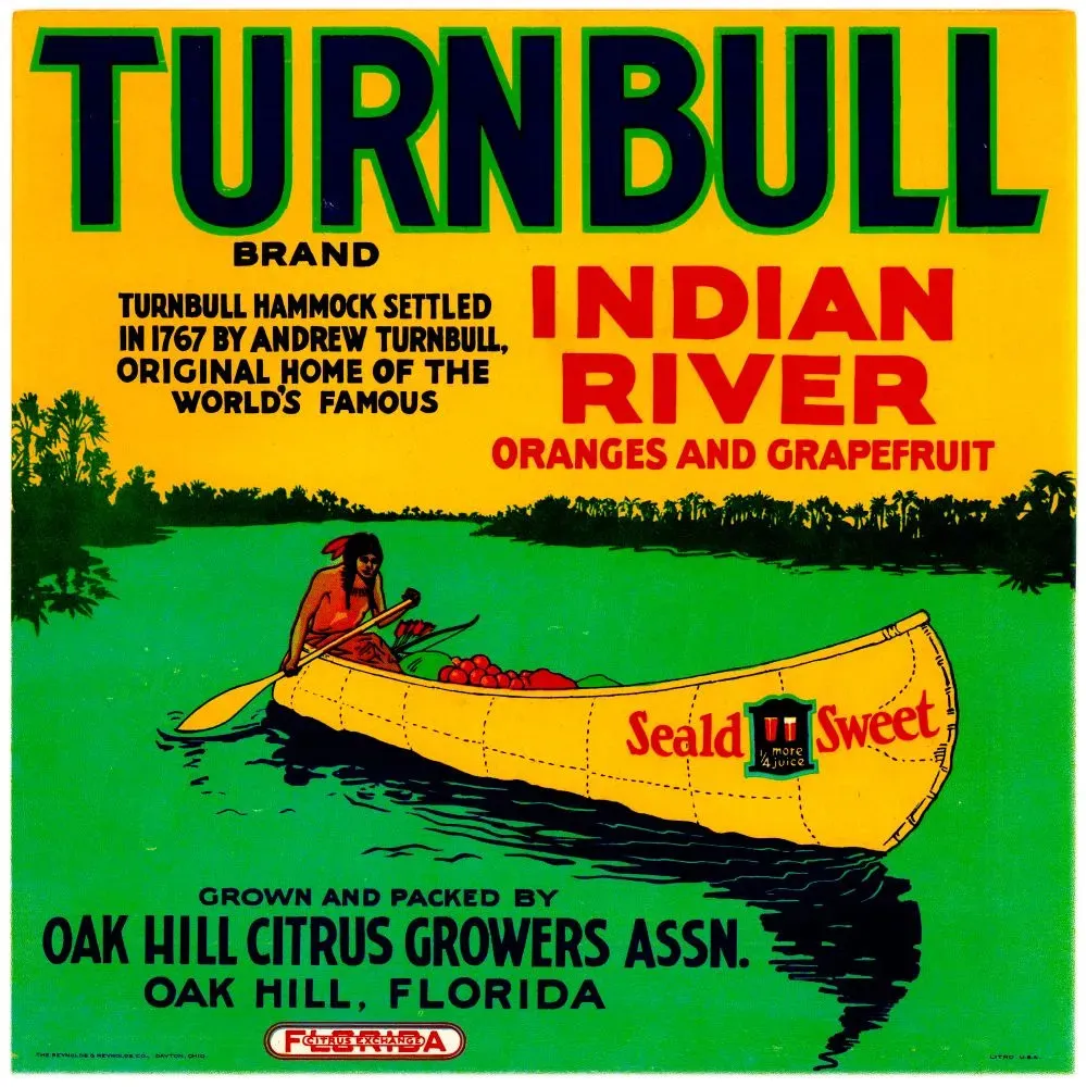 Turnbull Indian River Oranges Floride Oak Hill - Publicité vintage Turnbull Indian River Oranges Floride Oak Hill - Publicité vintage