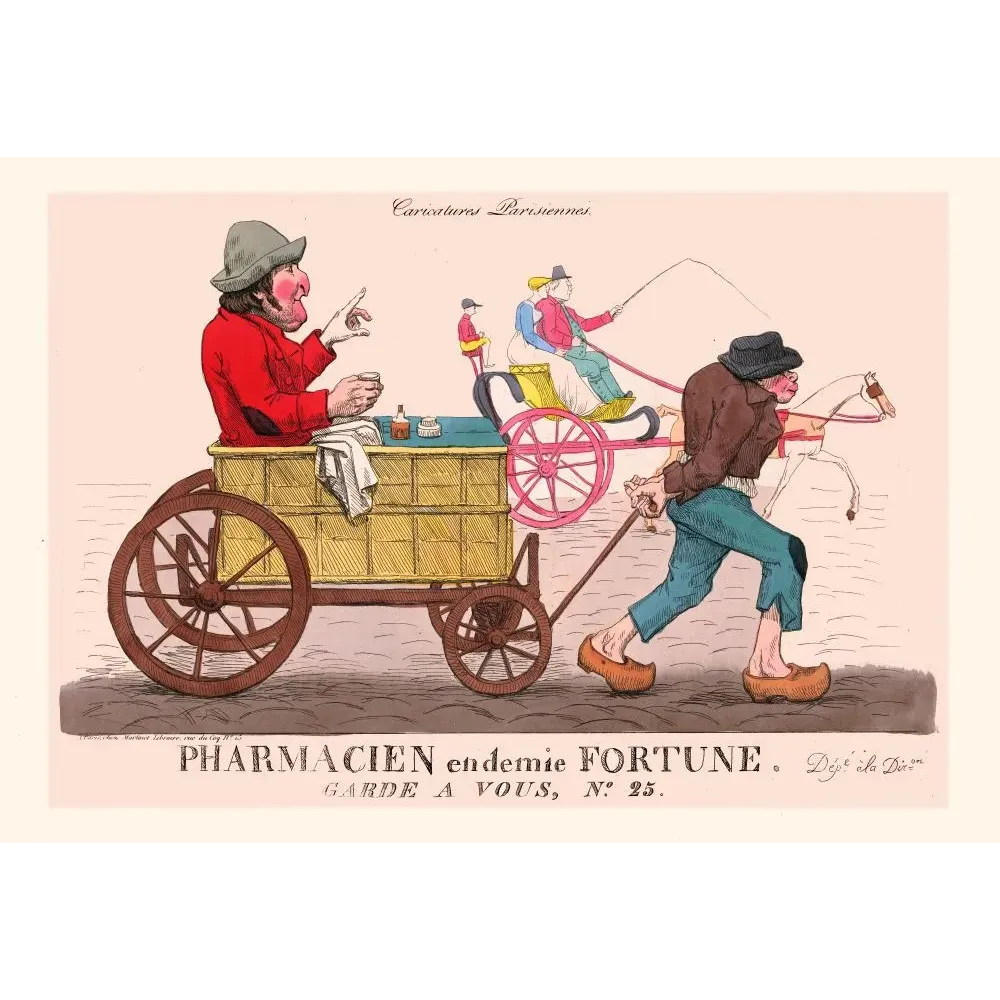 Caricature Pharmacien Demi-Fortune Paris N°25 - Document ancien