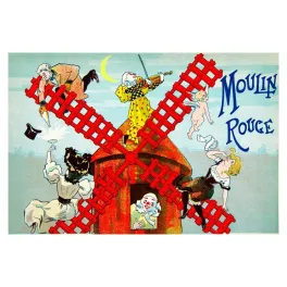Moulin Rouge Paris Spectacle Affiche Clowns - Publicité vintage