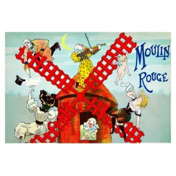 Moulin Rouge Paris Spectacle Affiche Clowns - Publicité vintage