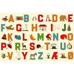 Abécédaire Illustré Scandinave Alphabet Coloré Enfants - Document ancien