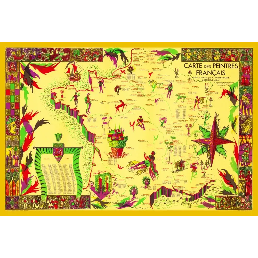 Carte Peintres Français Rivière Roland Meyzieux - Carte ancien