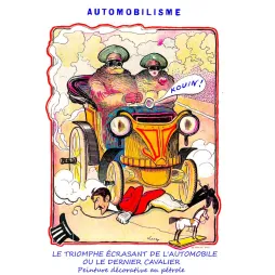 Automobilisme caricature triomphe automobile presse satirique Belle Époque Luc