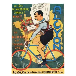 Publicité Alcyon bicyclette coureur cycliste Tour de France Faber Lapize Garrigou signé Mich Courbevoie