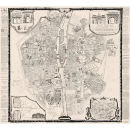 Plan Paris levé Ordres du Roi Bréret architecte XVIIIe siècle cartouches monuments nomenclatures