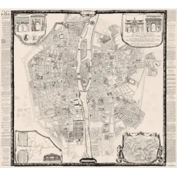 Plan Paris levé Ordres du Roi Bréret architecte XVIIIe siècle cartouches monuments nomenclatures