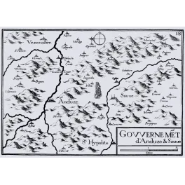 Plan topographique noir et blanc