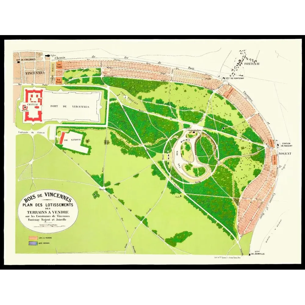 Plan coloré du Bois de Vincennes Plan coloré du Bois de Vincennes
