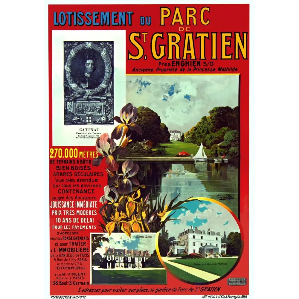 Affiche Parc de Saint-Gratien par Hugo d'Alési Affiche Parc de Saint-Gratien par Hugo d'Alési