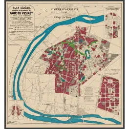 Plan coloré du lotissement du Parc du Vésinet