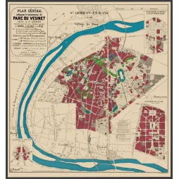 Plan coloré du lotissement du Parc du Vésinet