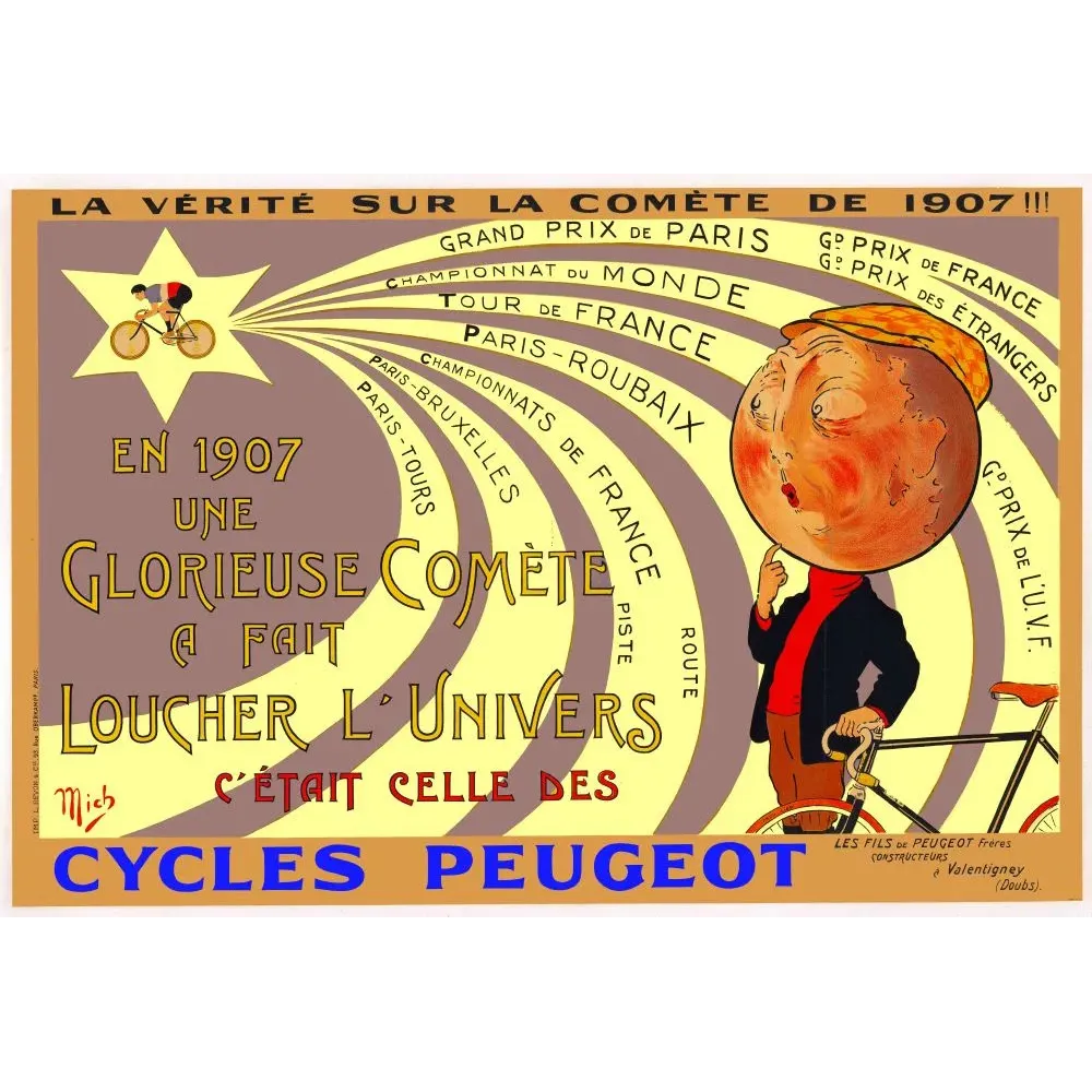Affiche Cycles Peugeot 1907 par Mich Affiche Cycles Peugeot 1907 par Mich