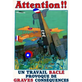 Document prévention aviation militaire française biplan tricolore 343 crash eau cocarde bleu blanc rouge