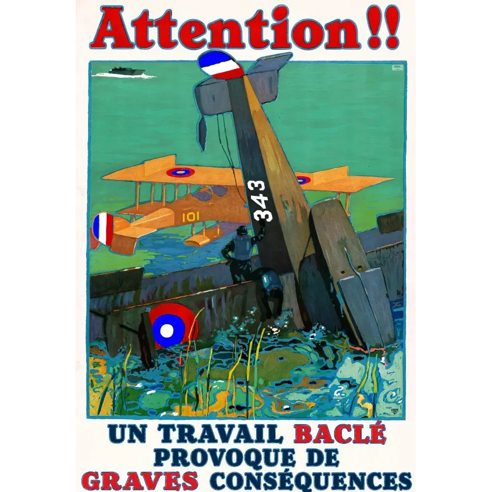 Document prévention aviation militaire française biplan tricolore 343 crash eau cocarde bleu blanc rouge Document prévention aviation militaire française biplan tricolore 343 crash eau cocarde bleu blanc rouge