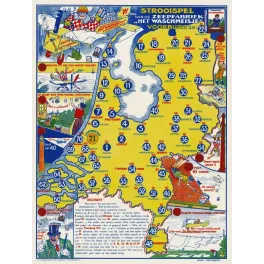 Jeu plateau publicitaire Strooispel Zeepfabriek Het Waschmeisje Voorburg carte Pays-Bas Daan Hoeksema
