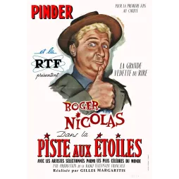 Publicité Cirque Pinder RTF Roger Nicolas Piste aux Étoiles portrait souriant chapeau marron Gilles Margaritis