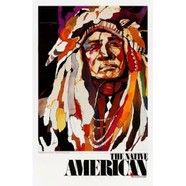 Portrait Two Moons chef Cheyenne aquarelle Sari Staggs coiffe plumes USIA American Portfolio