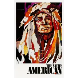 Portrait Two Moons chef Cheyenne aquarelle Sari Staggs coiffe plumes USIA American Portfolio