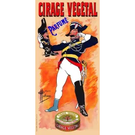 Pub Cirage Végétal Parfumé grenadier napoléonien grande tenue d'après Guillaume boîte cirage fond orangé