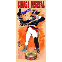 Pub Cirage Végétal Parfumé grenadier napoléonien grande tenue d'après Guillaume boîte cirage fond orangé