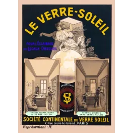 Publicité Verre-Soleil éclairage locaux obscurs allégorie féminine globe vignettes comparatives Paris breveté