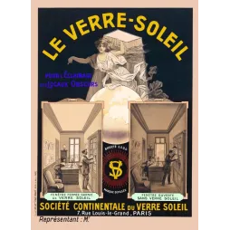 Publicité Verre-Soleil éclairage locaux obscurs allégorie féminine globe vignettes comparatives Paris breveté