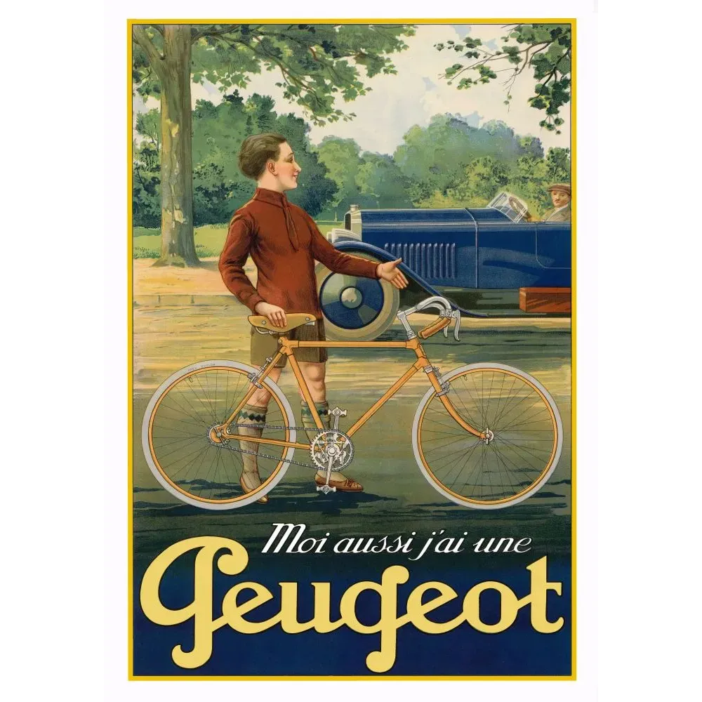 Pub Peugeot jeune homme vélo orange pull bordeaux automobile bleu nuit parc verdoyant slogan Moi aussi j'ai une Peugeot Pub Peugeot jeune homme vélo orange pull bordeaux automobile bleu nuit parc verdoyant slogan Moi aussi j'ai une Peugeot