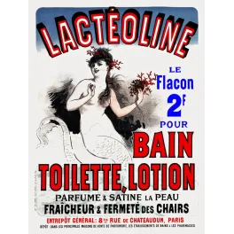 Affiche publicité Lacteoline lotion bain toilette beaute sirene corail peau Paris