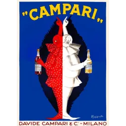 Affiche publicité Campari Bitter Cordial Leonetto Cappiello aperitif silhouette Milano
