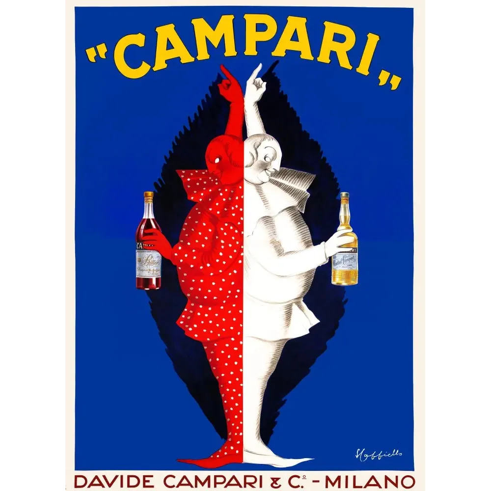 Affiche publicité Campari Bitter Cordial Leonetto Cappiello aperitif silhouette Milano Affiche publicité Campari Bitter Cordial Leonetto Cappiello aperitif silhouette Milano