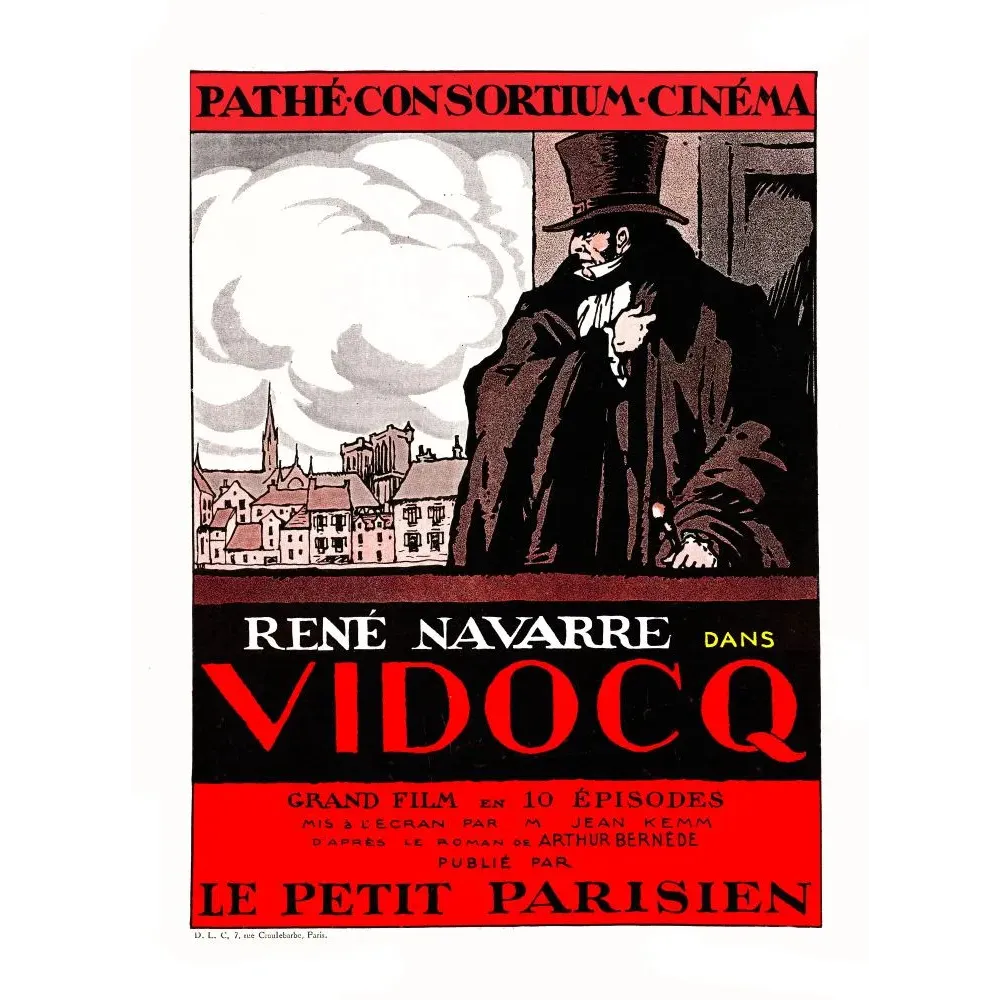 Affiche film Vidocq Rene Navarre Pathe Consortium Cinema film muet policier 10 episodes Affiche film Vidocq Rene Navarre Pathe Consortium Cinema film muet policier 10 episodes