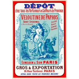 Affiche Veloutine de Paphos hygiene beaute jeunesse cosmetique Venus angelots naiade