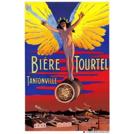 Affiche Biere Tourtel Tantonville ange doré tonneau brasserie industrielle boisson