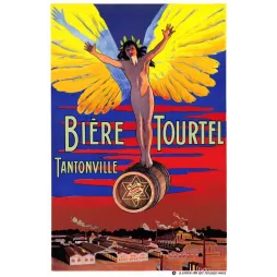 Affiche Biere Tourtel Tantonville ange doré tonneau brasserie industrielle boisson