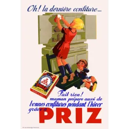 Affiche Priz confiture extrait naturel de fruit fillette buffet cuisine gourmandise