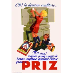 Affiche Priz confiture extrait naturel de fruit fillette buffet cuisine gourmandise