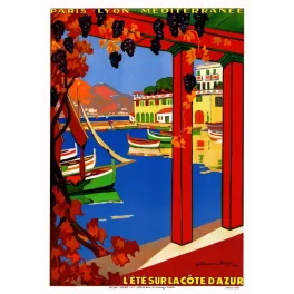 Affiche voyage Côte d'Azur 1926 par Guillaume Roger