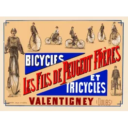 Publicité Bicycles et Tricycles Peugeot Frères Valentigney