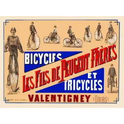 Publicité Bicycles et Tricycles Peugeot Frères Valentigney