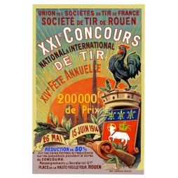 Affiche XXIe Concours National de Tir Rouen 1914