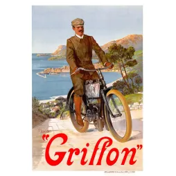 Publicité motocyclette Griffon par G. Hugo d'Alési
